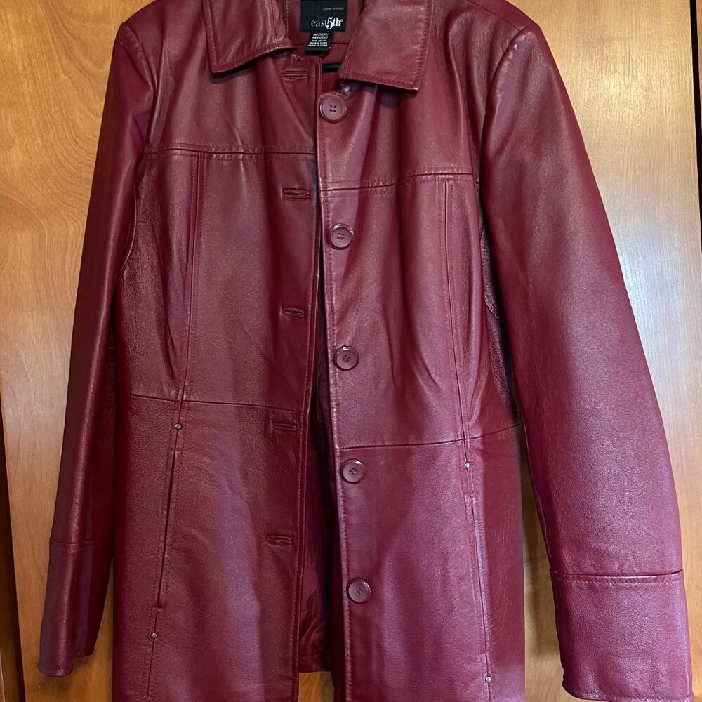 East 5th Red Leather Medium Coat Jacket - So nice!!!